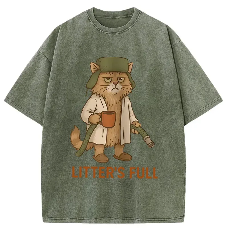 Tokyo-Tiger Litter Box Is Full Washed T-Shirt
