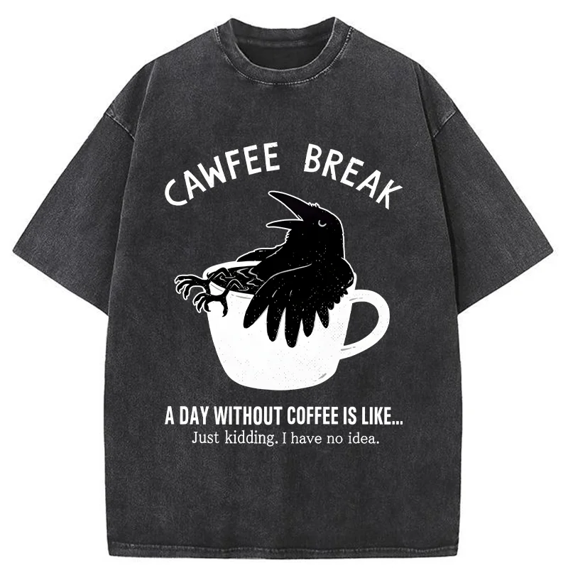 Tokyo-Tiger Crows Need Coffee Washed T-Shirt