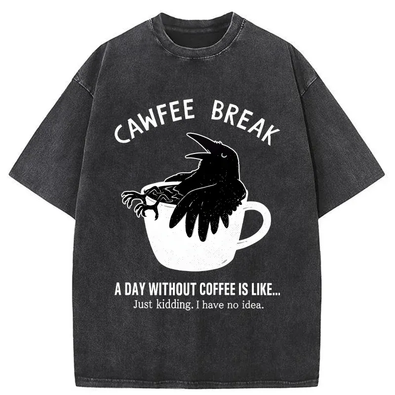 Tokyo-Tiger Crows Need Coffee Washed T-Shirt