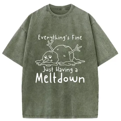 Tokyo-Tiger Snowman Had An Emotional Breakdown Washed T-Shirt