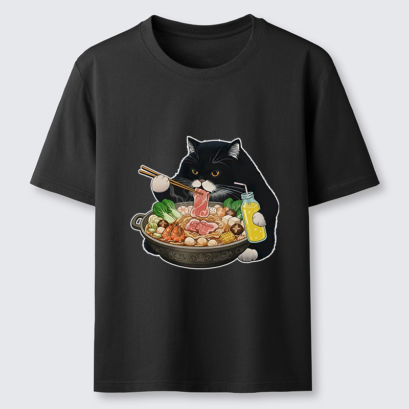 Tokyo-Tiger Black Cat Eating Hot Pot Classic T-Shirt