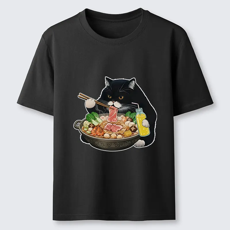 Tokyo-Tiger Black Cat Eating Hot Pot Classic T-Shirt