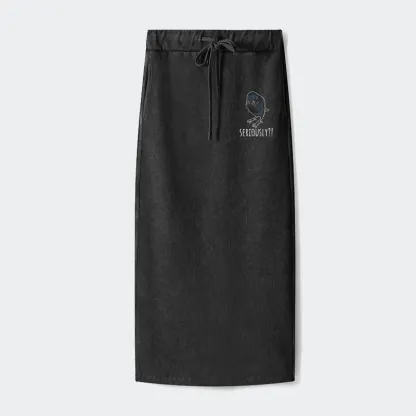 Tokyo-Tiger Raven's Question Washed Terry Skirt