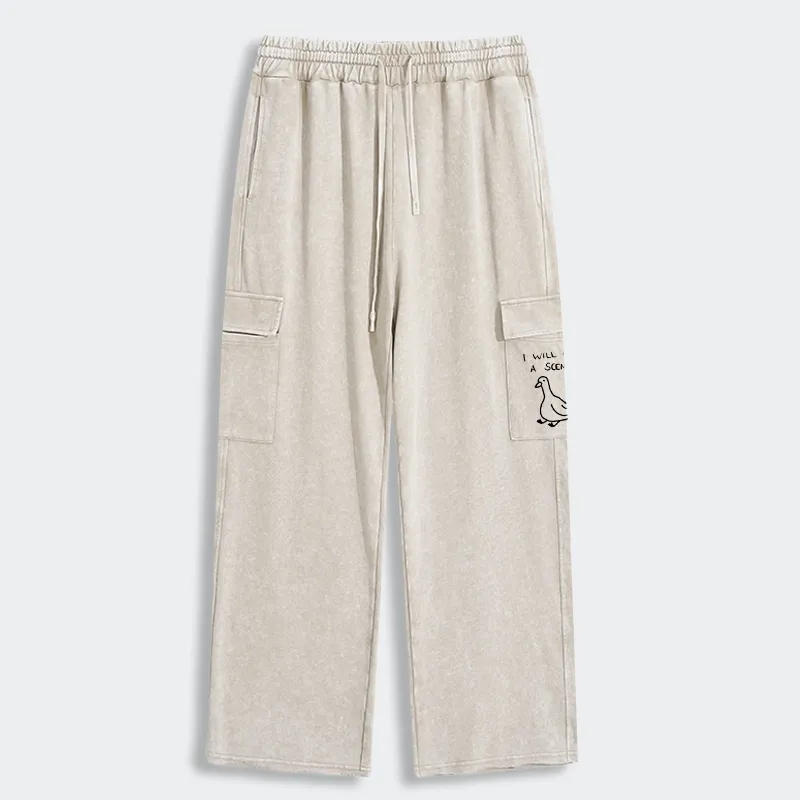 Tokyo-Tiger Stupid Goose Funny Japan Retro Washed Utility Sweatpants