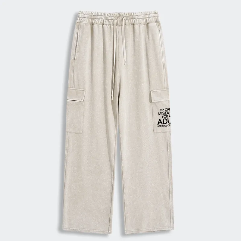 Tokyo-Tiger Old In Age But Young At Heart Washed Utility Sweatpants