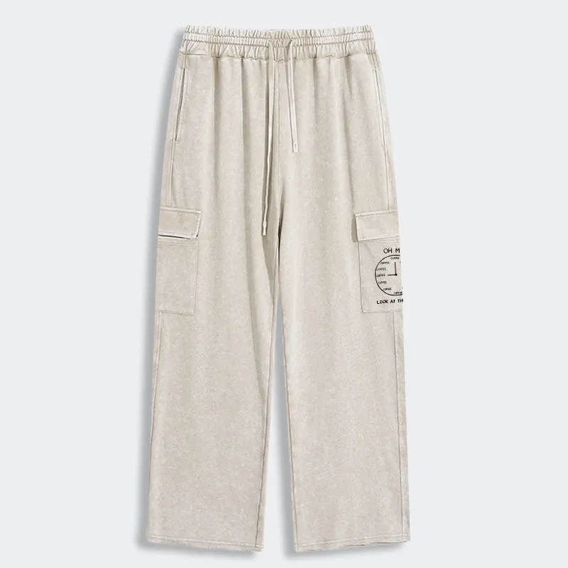 Tokyo-Tiger Coffee Time Washed Utility Sweatpants