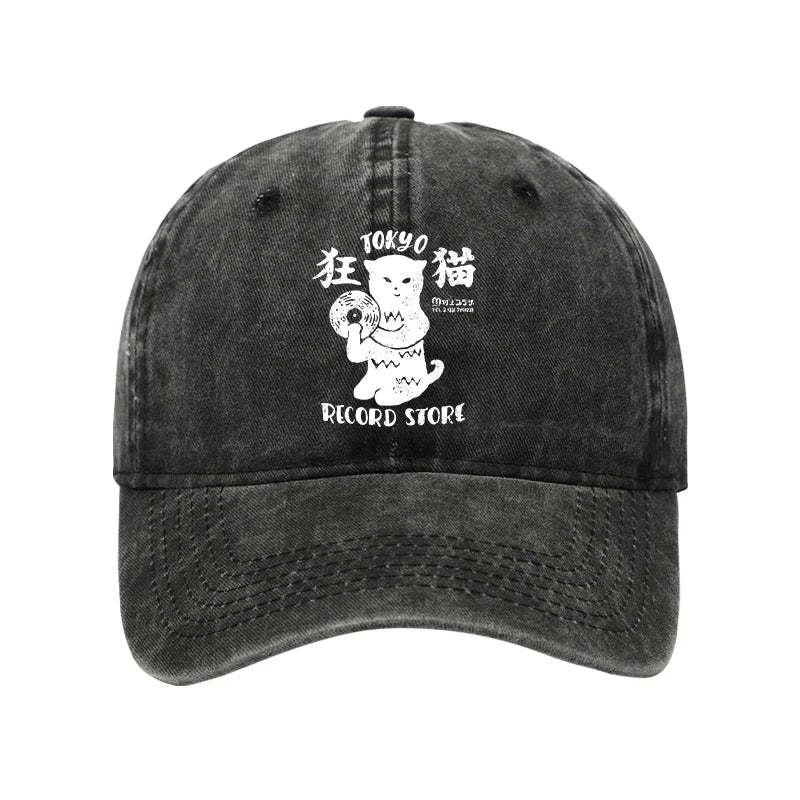 Tokyo-Tiger Tokyo Record Store Cat CD Washed Cap Sale