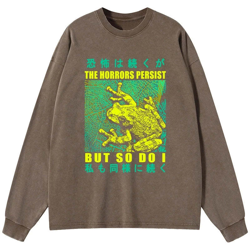 Tokyo-Tiger The Horrors Persist Forg Washed Long Sleeve T-Shirt