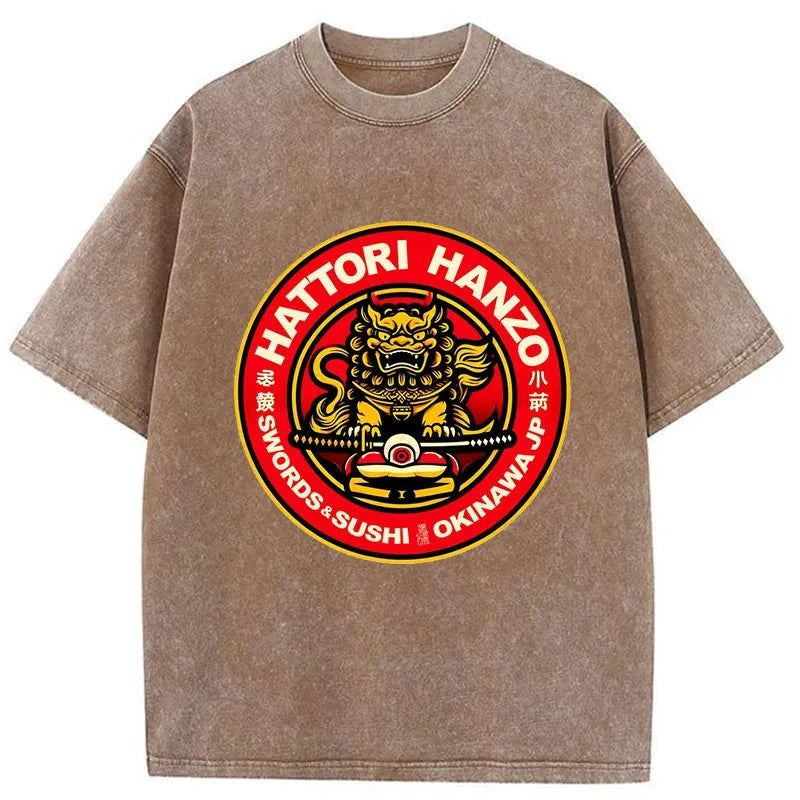 Tokyo-Tiger Hattori Hanzo - Swords Sushi Washed T-Shirt