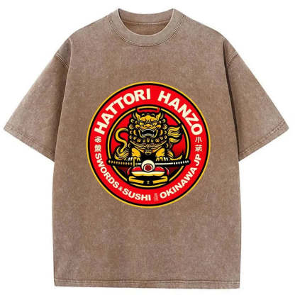 Tokyo-Tiger Hattori Hanzo - Swords Sushi Washed T-Shirt