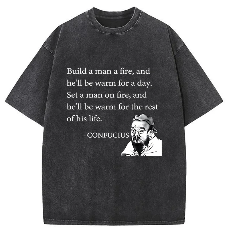 Tokyo-Tiger Confucius's Sayings Funny Washed T-Shirt