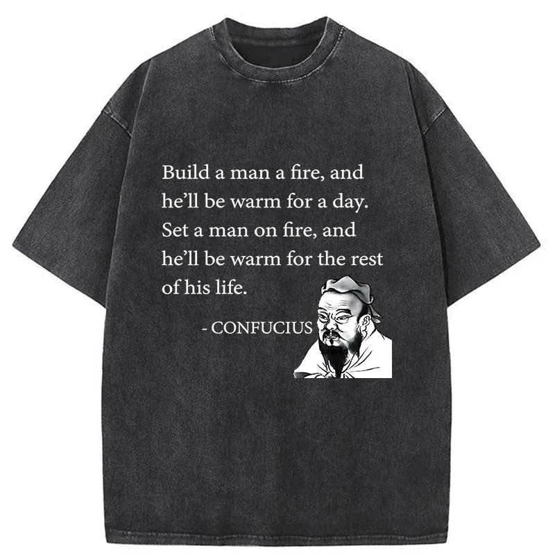 Tokyo-Tiger Confucius's Sayings Funny Washed T-Shirt