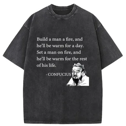 Tokyo-Tiger Confucius's Sayings Funny Washed T-Shirt