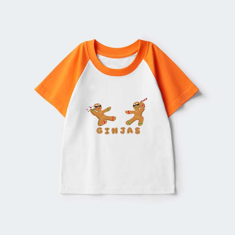 Tokyo-Tiger Gingerbread Ninja Kids Raglan T-shirt