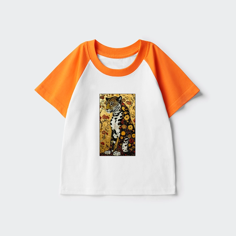 Tokyo-Tiger Magnificent Leopard Kids Raglan T-shirt