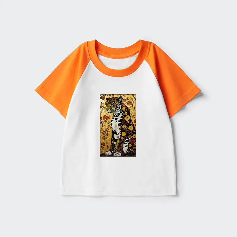 Tokyo-Tiger Magnificent Leopard Kids Raglan T-shirt