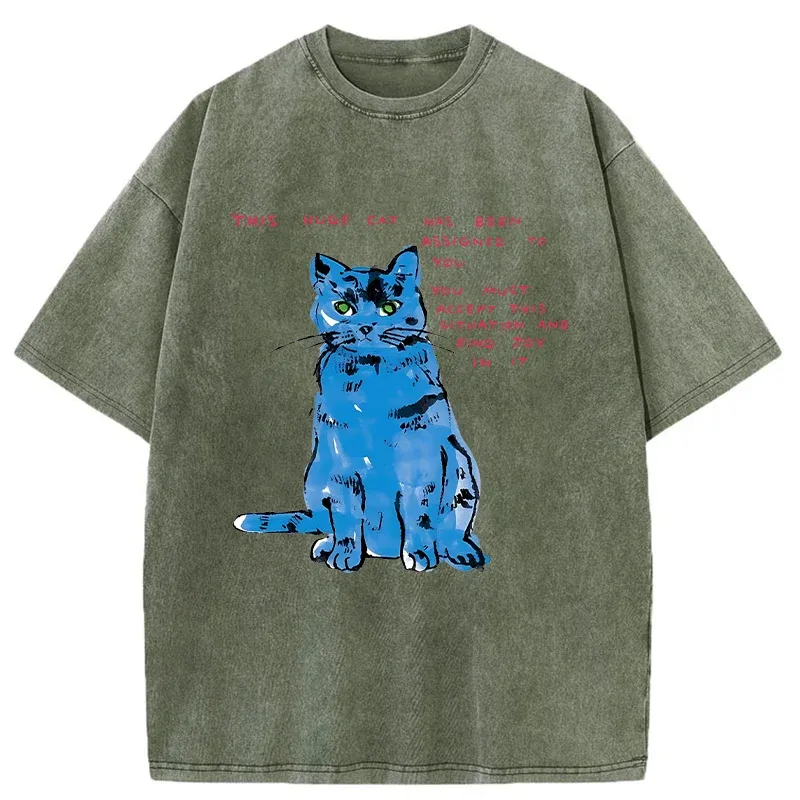 Tokyo-Tiger Accept This Giant Cat Washed T-Shirt