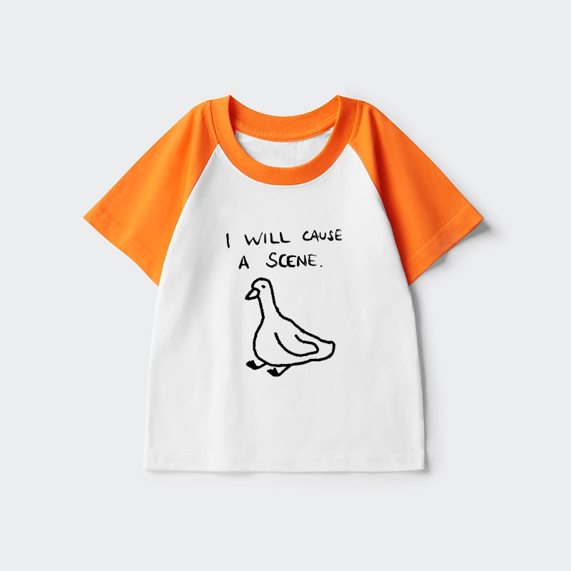 Tokyo-Tiger Stupid Goose Funny Japan Retro Kids Raglan T-shirt