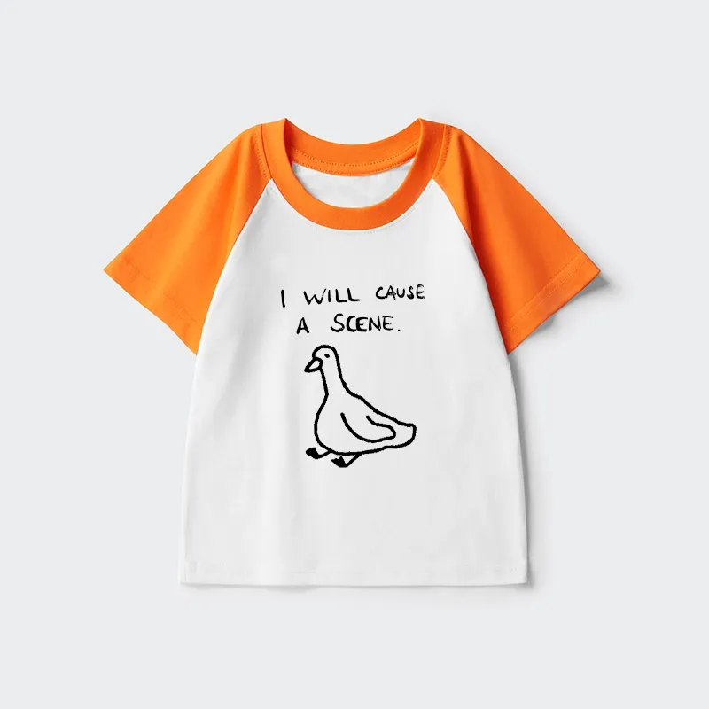 Tokyo-Tiger Stupid Goose Funny Japan Retro Kids Raglan T-shirt