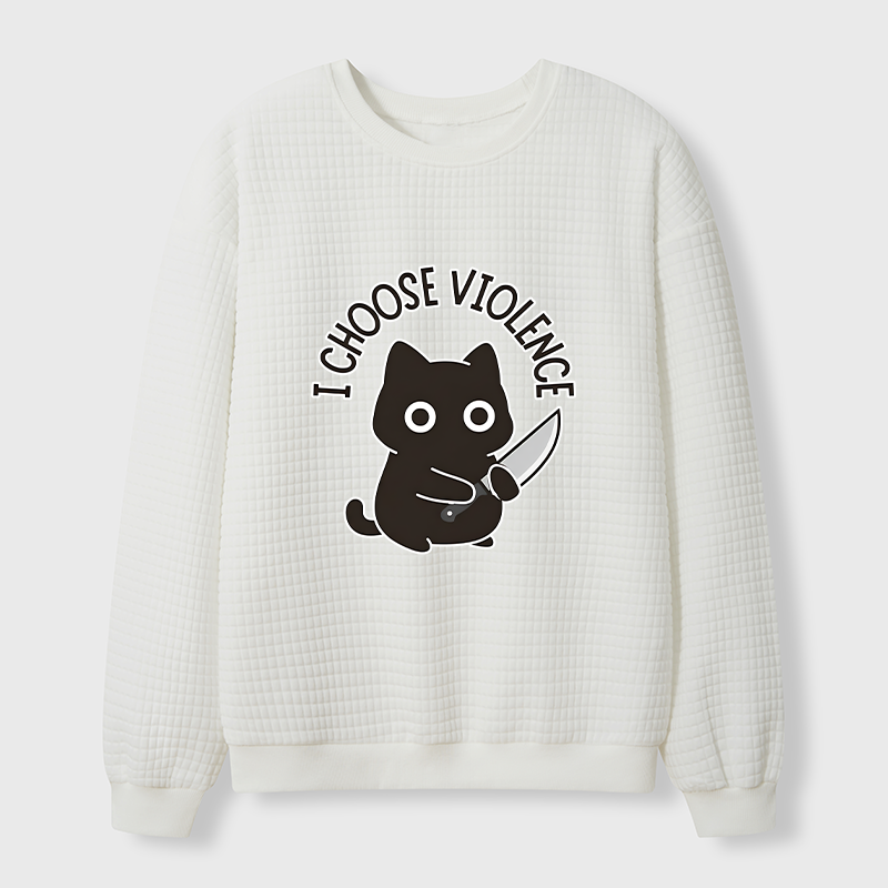 Tokyo-Tiger Threat Of The Black Cat Waffle Sweatshirt