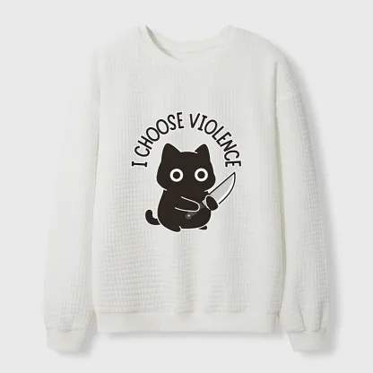 Tokyo-Tiger Threat Of The Black Cat Waffle Sweatshirt