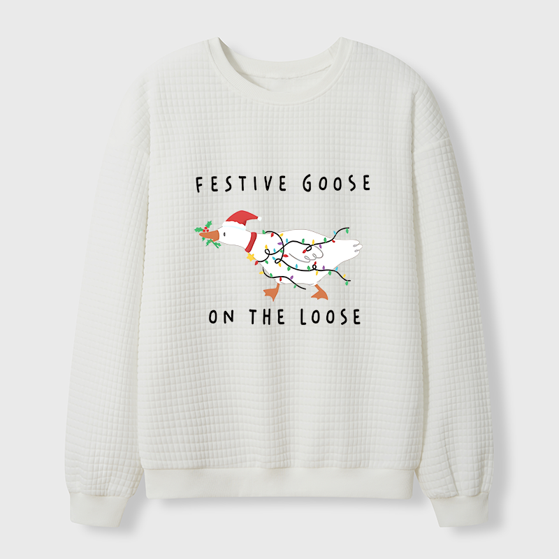 Tokyo-Tiger Stupid Goose Christmas Waffle Sweatshirt