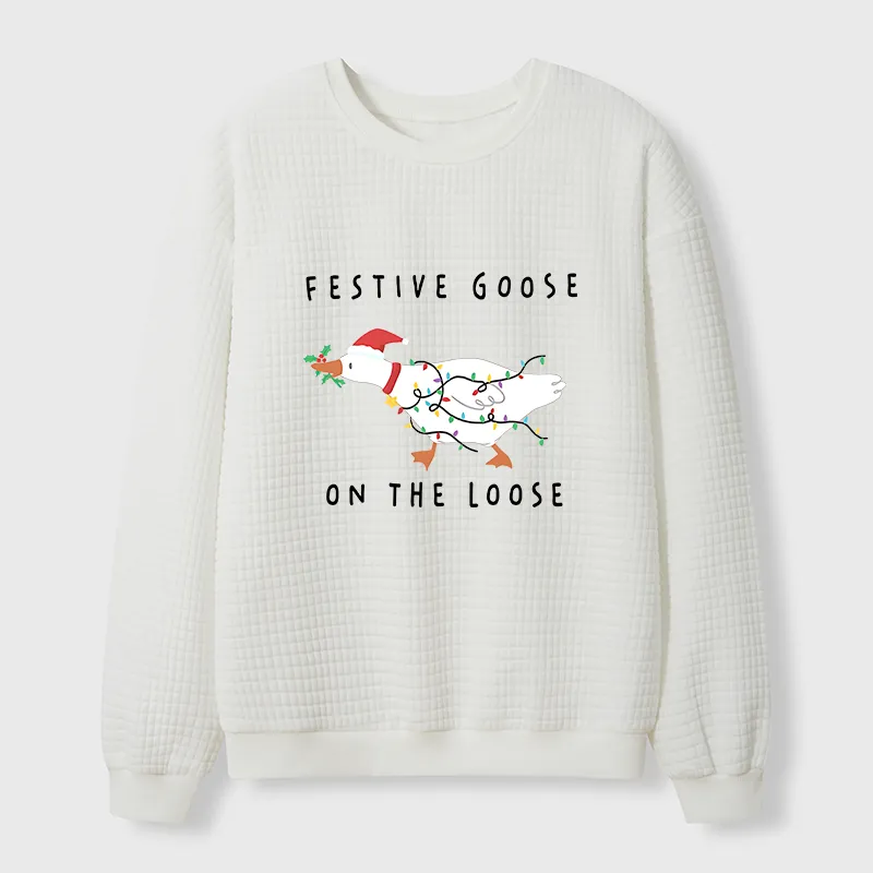 Tokyo-Tiger Stupid Goose Christmas Waffle Sweatshirt
