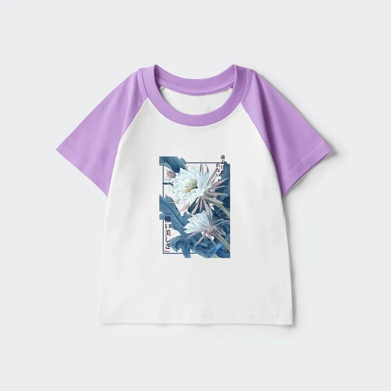 Tokyo-Tiger Vintage Epiphyllum-Short-lived beauty Poster Kids Raglan T-shirt