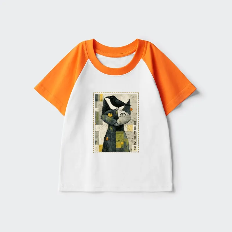 Tokyo-Tiger The Cat And The Crow Are Planning To Rule The World Kids Raglan T-shirt