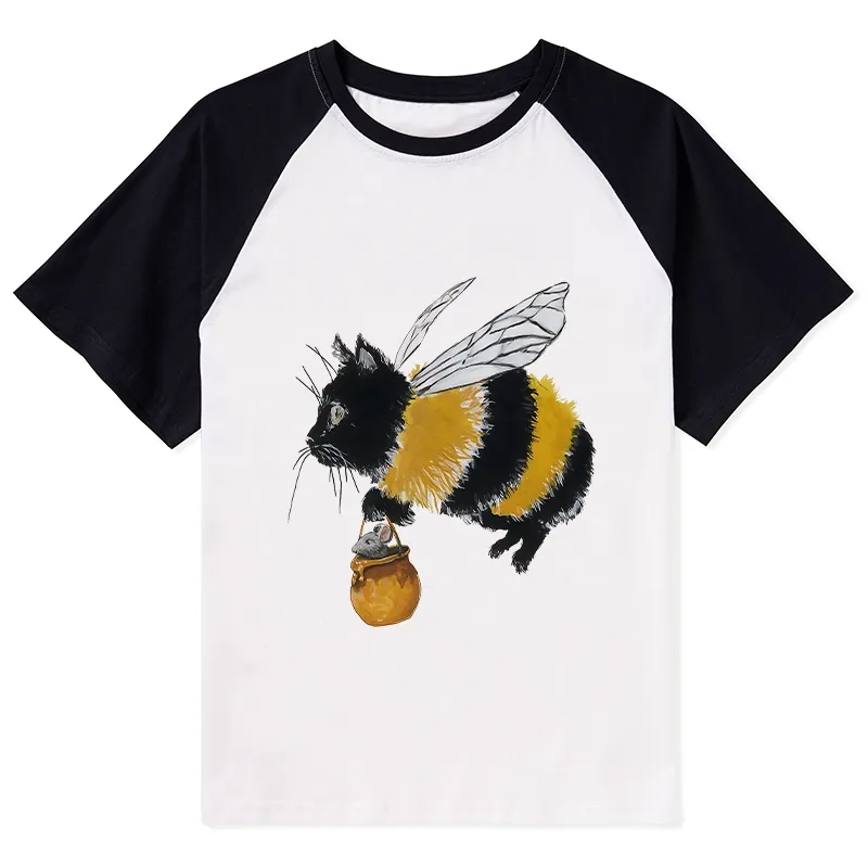 okyo-Tiger Catbee Funny Raglan T-shirt