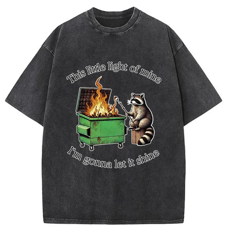 Tokyo-Tiger Raccoon Roasted Marshmallow Washed T-Shirt
