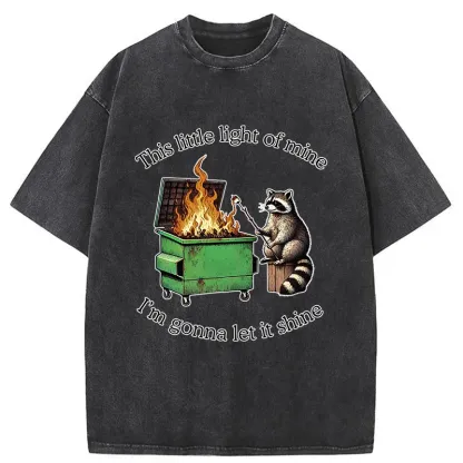Tokyo-Tiger Raccoon Roasted Marshmallow Washed T-Shirt