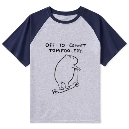 Tokyo-Tiger Capybara Is Ready To Do Something Bad Raglan T-shirt