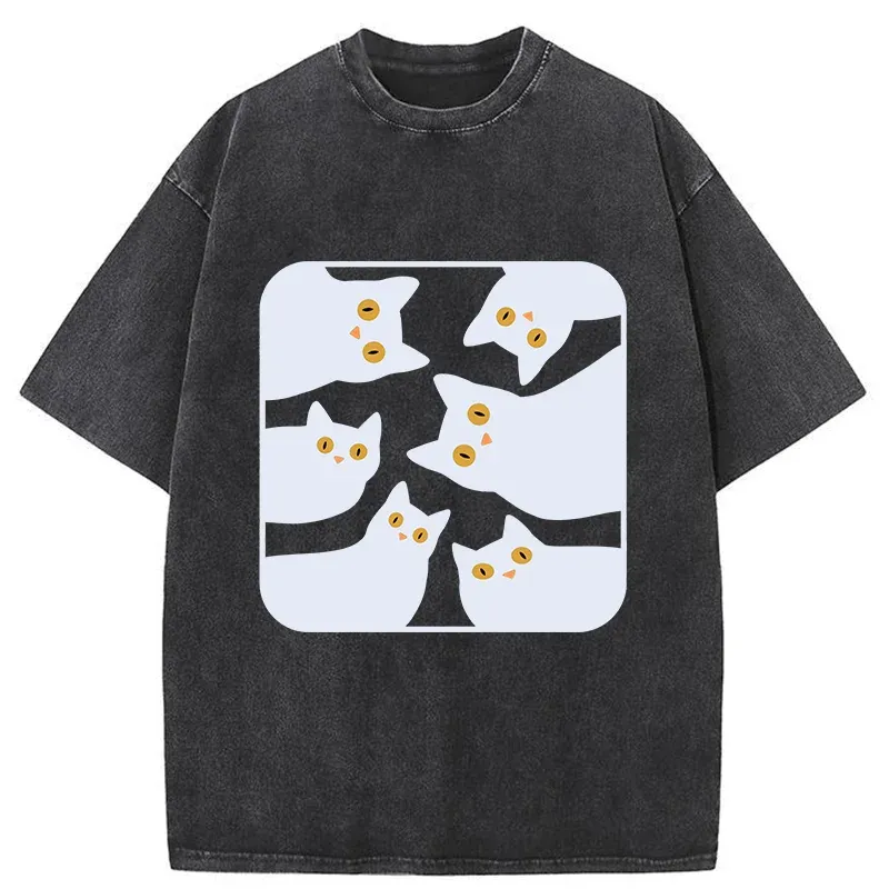 Tokyo-Tiger Cats Are Watching You Washed T-Shirt