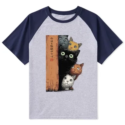[Copy]Tokyo-Tiger Zen Cat Relaxation，Everything's Out Of Control Raglan T-shirt