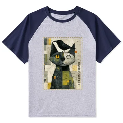 Tokyo-Tiger The Cat And The Crow Are Planning To Rule The World Raglan T-shirt