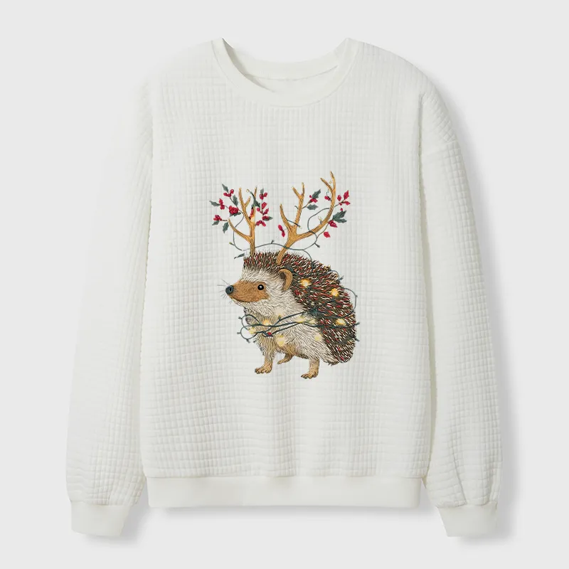 Tokyo-Tiger Christmas Hedgehog Waffle Sweatshirt
