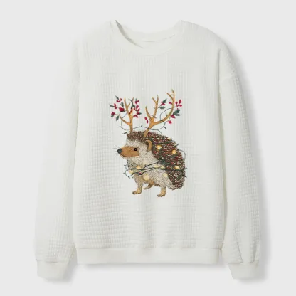 Tokyo-Tiger Christmas Hedgehog Waffle Sweatshirt