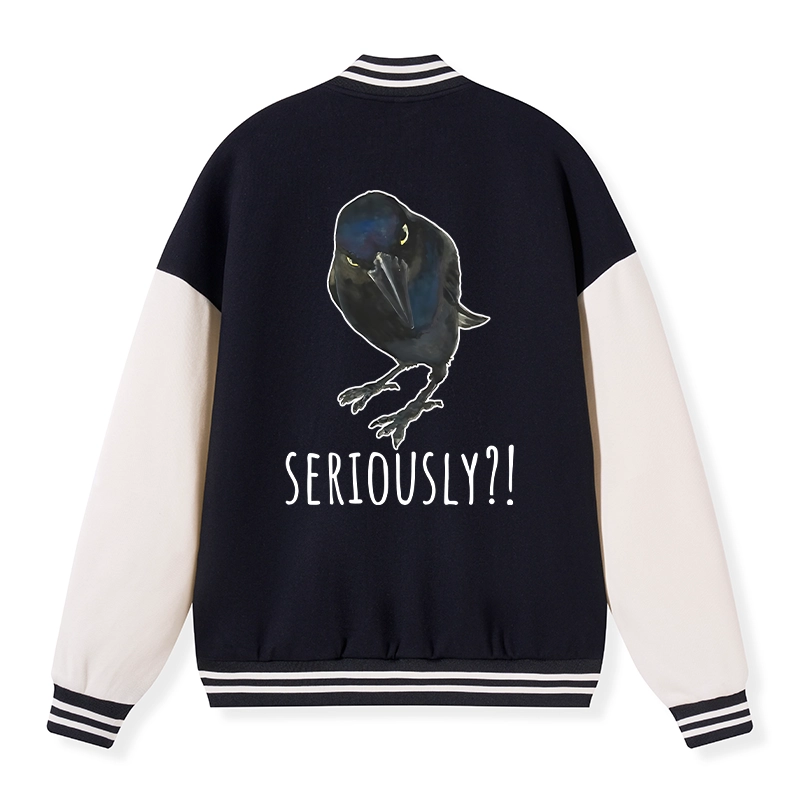 Tokyo-Tiger Raven's Question Embroidery Varsity Jacket