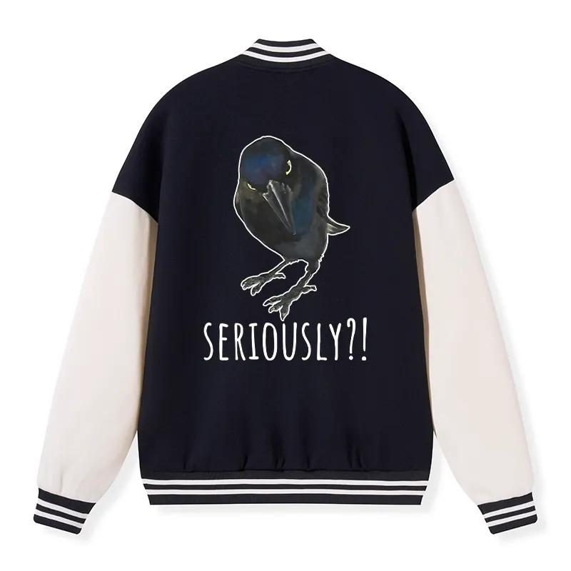 Tokyo-Tiger Raven's Question Embroidery Varsity Jacket