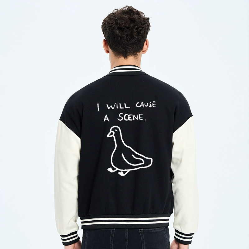 Tokyo-Tiger Stupid Goose Funny Japan Retro Embroidery Varsity Jacket