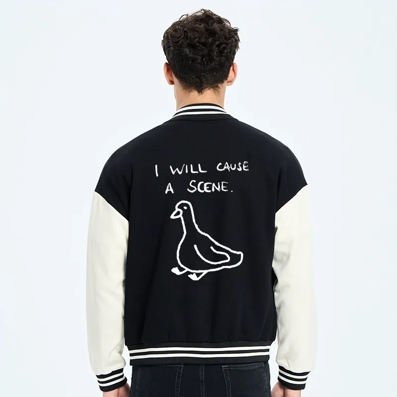 Tokyo-Tiger Stupid Goose Funny Japan Retro Embroidery Varsity Jacket