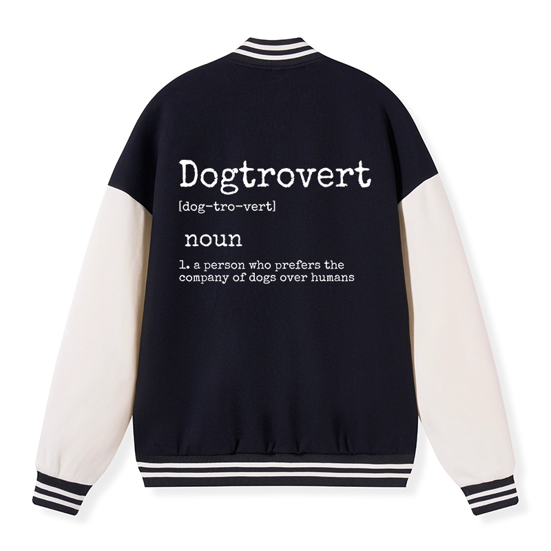 Tokyo-Tiger Dogtrovert Funny Embroidery Varsity Jacket