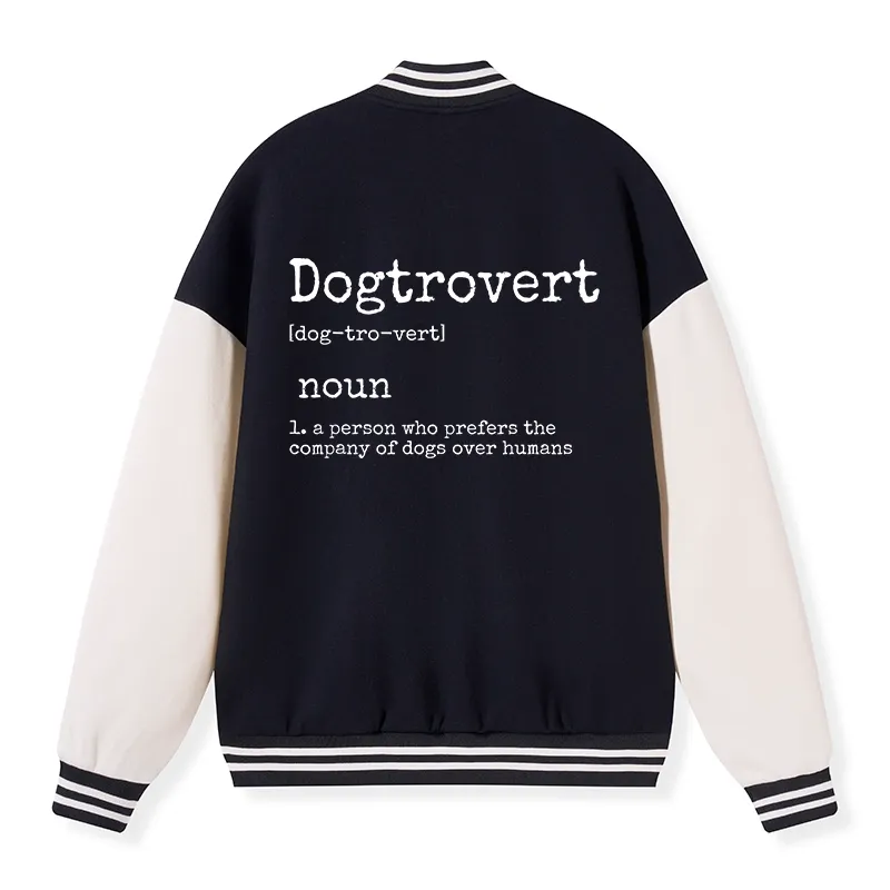 Tokyo-Tiger Dogtrovert Funny Embroidery Varsity Jacket