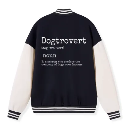 Tokyo-Tiger Dogtrovert Funny Embroidery Varsity Jacket