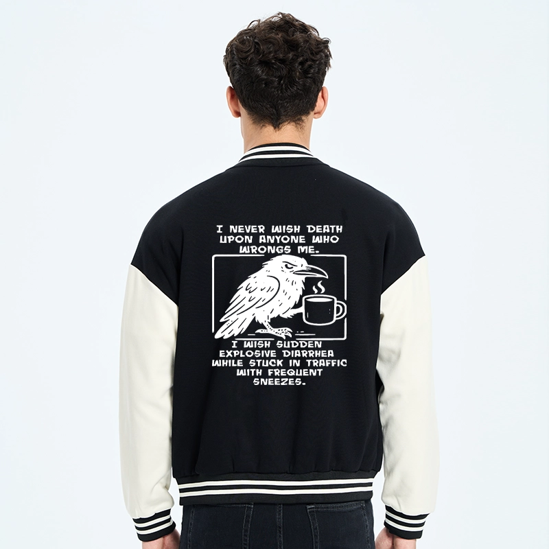 Tokyo-Tiger Curse Of The Raven Embroidery Varsity Jacket