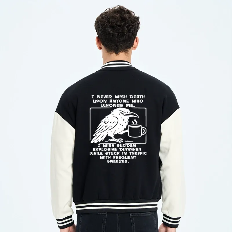 Tokyo-Tiger Curse Of The Raven Embroidery Varsity Jacket