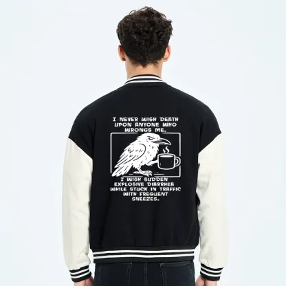 Tokyo-Tiger Curse Of The Raven Embroidery Varsity Jacket