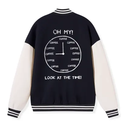 Tokyo-Tiger Coffee Time Embroidery Varsity Jacket