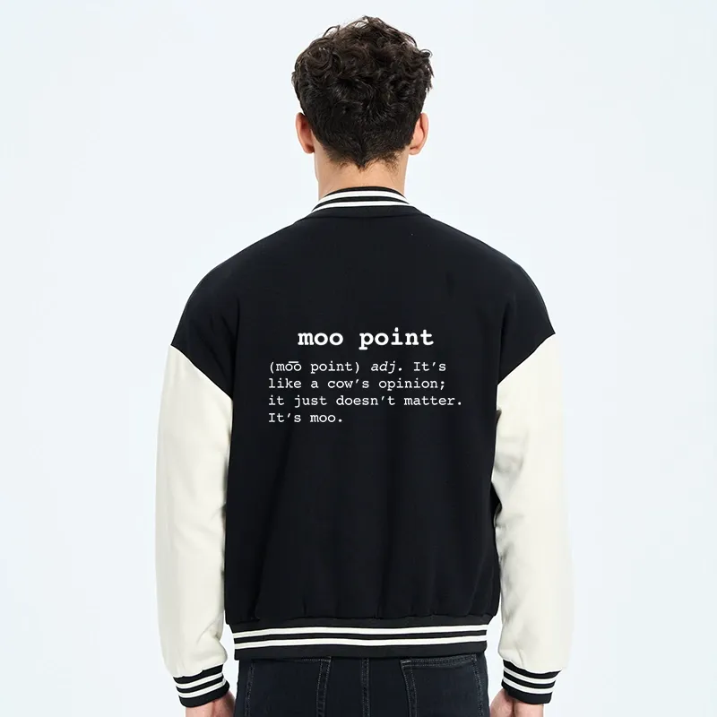 Tokyo-Tiger Moo Point Embroidery Varsity Jacket